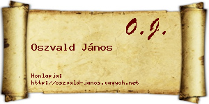 Oszvald János névjegykártya